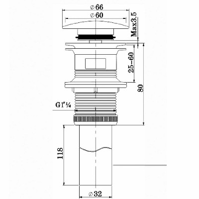 Донный клапан Vincea DBS-616MW click-clack белый матовый для раковины