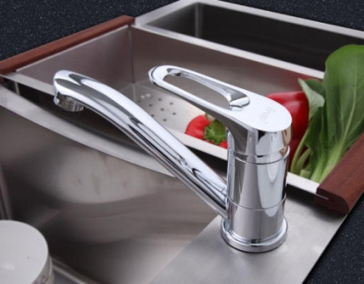 Смеситель Frap для кухни однорычажный поворотный хром (F4513-2)