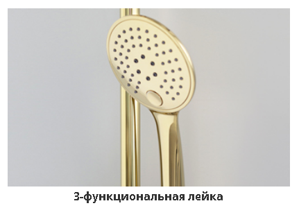 WasserKRAFT Sauer A17101 комплект душевой со смесителем, глянцевое золото