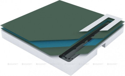 Душевая плита с лотком Pestan Confluo Board 90x90 40007821BG  полистирол/нержавеющая сталь/ABS-пластик