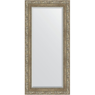 Зеркало настенное Evoform Exclusive 115х55 BY 3487 с фацетом в багетной раме Виньетка античное серебро 85 мм
