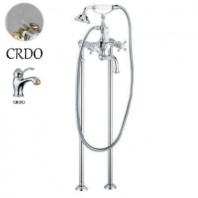 Bugnatese Arcadia 8300P CRDO напольный смеситель для ванны с душем, хром/золото
