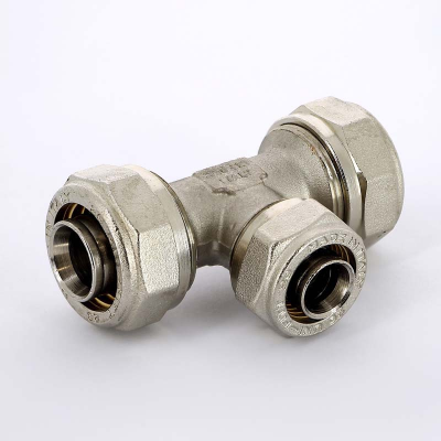 Тройник обжим никелированный UNI-FITT 26х20х26 (666N8780)