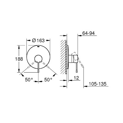 Смеситель для душа Grohe Essence+ 19286001 хром встраиваемый