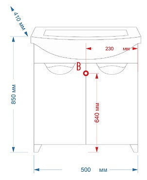 Тумба под раковину Misty Лаванда 50 (Э-Лав01050-011Пр)