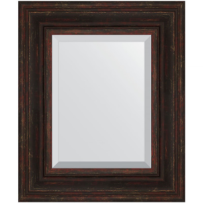 Зеркало настенное Evoform Exclusive 59х49 BY 3369 с фацетом в багетной раме Темный прованс 99 мм