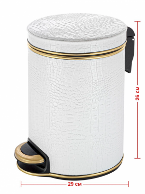 Geralis V-KWG-B CROCO ведро для мусора 5л белое, кант золото