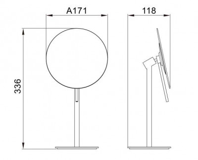 Зеркало настольное с увеличением 5х JAVA S-M111 хром
