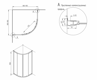 MIGLIORE AURELIA 22657 душевая кабина, золото/матовое стекло
