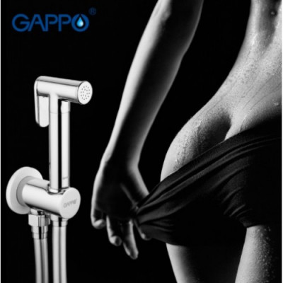Смеситель с гигиеническим душем Gappo Noar однорычажный хром/белый (G7248)