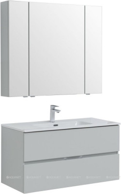 Комплект мебели для ванной Aquanet Алвита New 100 2 ящика, серый (00274528)