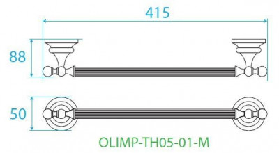 Полотенцедержатель золото 24 карат, металл Cezares Olimp OLIMP-TH05-03/24-M