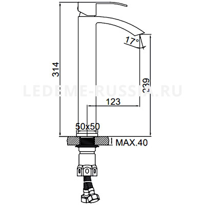 Смеситель для раковины Ledeme H717 L71117 однорычажный, нерж сталь