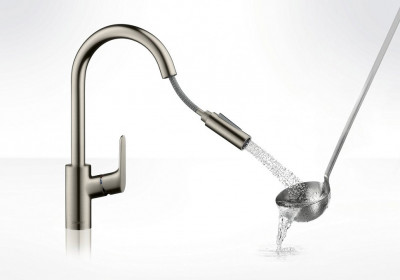 Hansgrohe Focus 31815800 смеситель для кухни (с выдвижным изливом), нержавеющая сталь