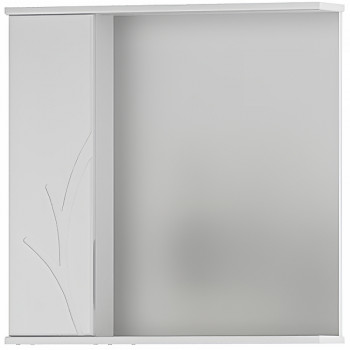 Зеркало со шкафом в ванную Volna Adel 70 L zsADEL70.L-01 с подсветкой белое прямоугольное