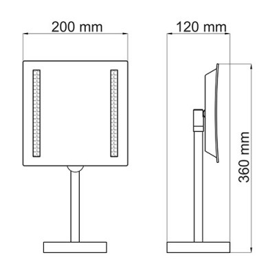 WasserKRAFT K-1007 зеркало с LED-подсветкой, 3-х кратное увеличение