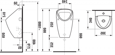 Писсуар Jika Golem с внешним подводом воды 4306.1.000.000.1