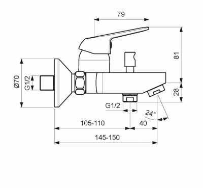 Смеситель для ванны с душем VIDIMA Файн BA388AA