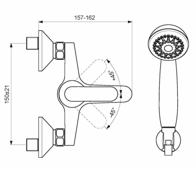 Смеситель для ванны с душем VIDIMA Файн BA388AA