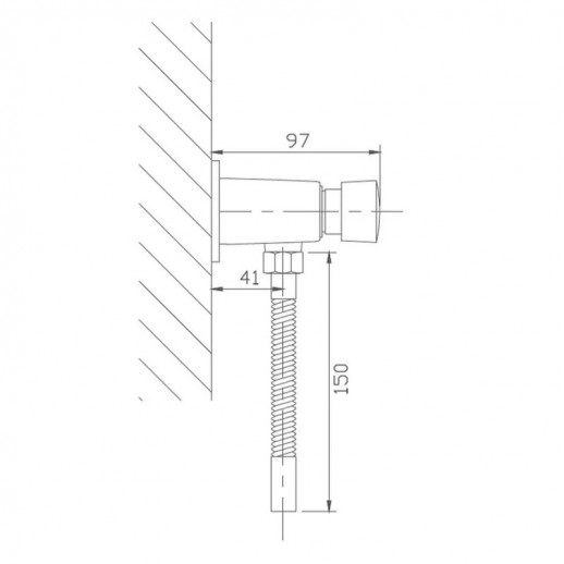 Смывное устройство для писсуара Haiba HB33001 (латунь) хром