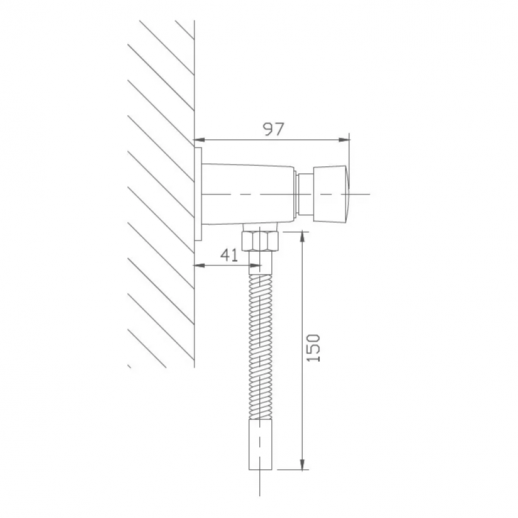 Смывное устройство для писсуара Haiba HB33001 (латунь) хром
