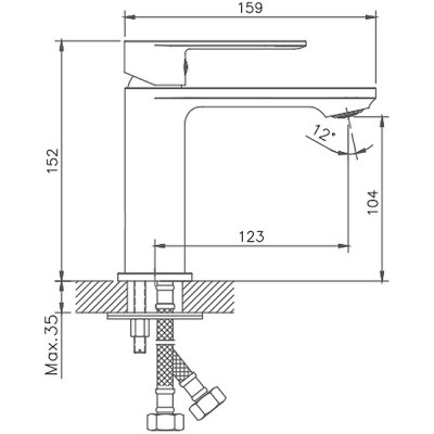 Однорычажный смеситель для раковины Haiba HB10590-7 (латунь) черный