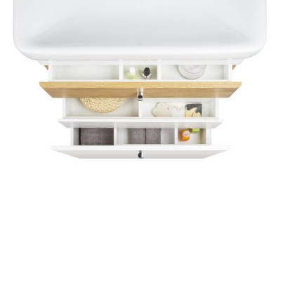 Тумба с раковиной IDDIS Carlow 70 напольная белая/под дерево (CAR70W2i95K), дизайн современный