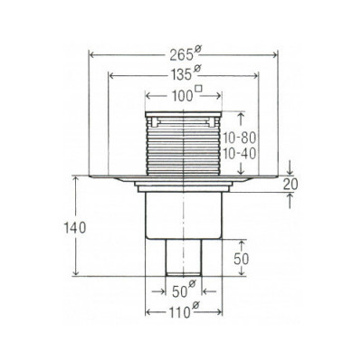 Viega 583224 трап 10 см х 10 см, с "сухим" затвором и вертикальным выпуском, хром
