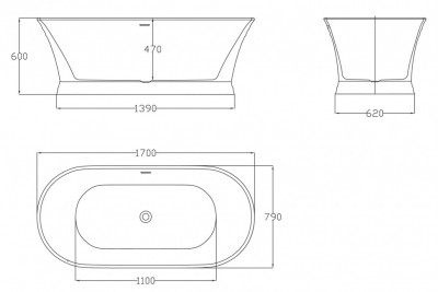 Акриловая ванна BelBagno BB402-1700-790