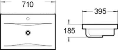 Раковина SantiLine SL-2101 (70) прямоугольная 71х39,5 см, белая