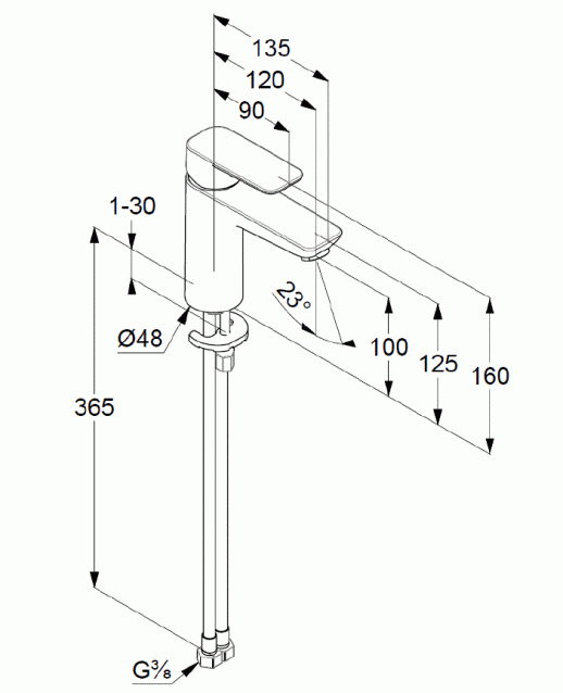 Смеситель для раковины KLUDI Pure & Style хром 402920575