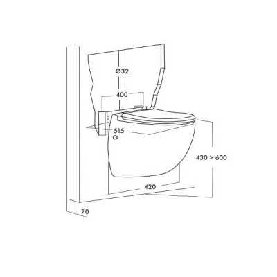 Унитаз с встроенным насосом-измельчителем SFA SANICOMPACT 43, 220 В, 550Вт, Тмакс. +50°C