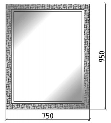Зеркало в ванную Boheme 534 настенное 75 х 95 см серебро белое