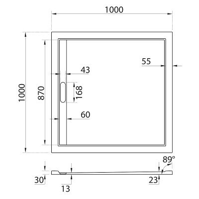Душевой поддон из искусственного камня Cezares Tray AS 100х100 TRAY-AS-A-100-30-NERO черный матовый