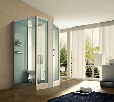 Душевая кабина Orans SR-89102LS белая, с баней