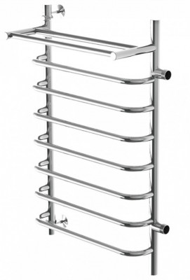 Водяной полотенцесушитель Акванерж Скоба с полкой 400х500 (боковое подключение), хром