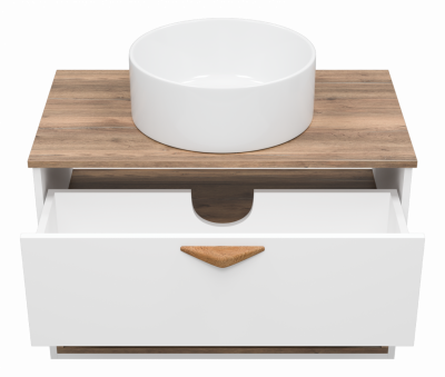 Тумба Brevita Bergen 80 с подсветкой подвесная (белая) BER-07080-19-01-1Я (с раковиной)