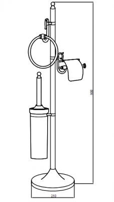 Boheme IMPERIALE 10423 стойка напольная комбинированная, золото