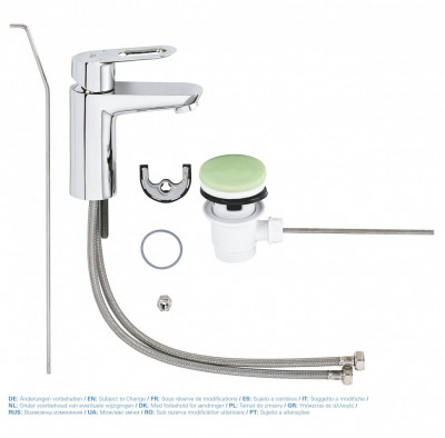Смеситель для раковины GROHE BauLoop с донным клапаном, хром (23335000)