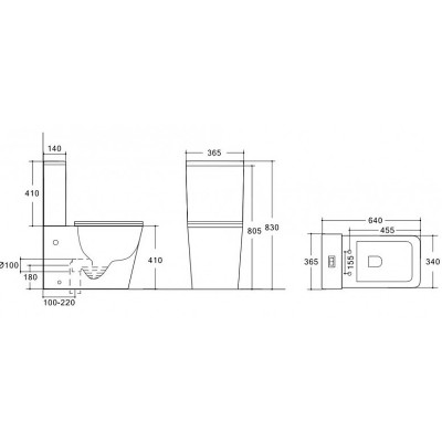 Унитаз напольный компакт Esbano Duero ESUNDUERMB черный матовый с бачком микролифт