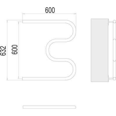 Полотенцесушитель водяной Terminus М-образный (1") 60х60