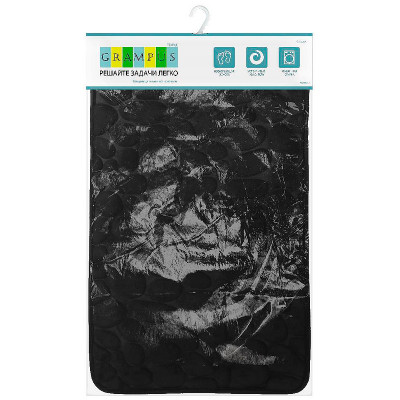 Коврик для ванной комнаты Grampus 50x80 GR-3204L черный полиэстер