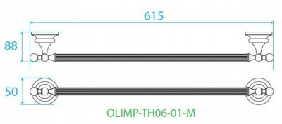 Полотенцедержатель золото 24 карат, металл Cezares Olimp OLIMP-TH06-03/24-M