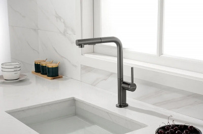 Смеситель для кухни Paulmark Neo Ne214419-B Беретта с выдвижным изливом