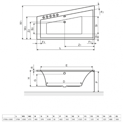 Excellent SFERA Slim ванна акриловая левая 170х100 см, белая