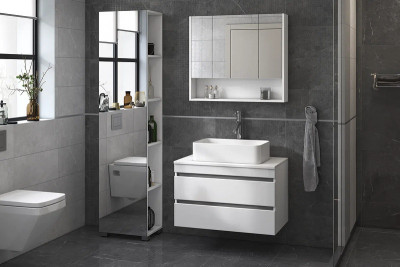 Зеркальный шкафчик в ванную Vigo Urban 80 zsh.URB.80 белый прямоугольное