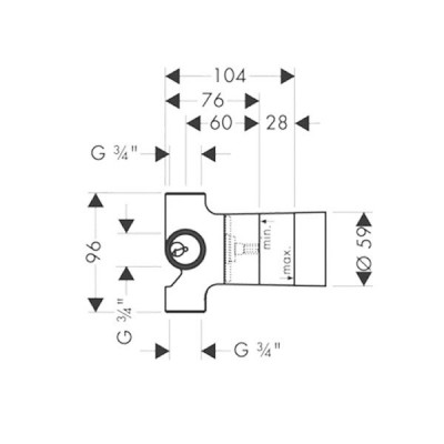 Hansgrohe Trio Universal 15981180 скрытая часть запорного/переключающего вентиля на два положения (G 3/4)