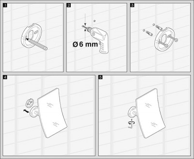 WasserKRAFT K-1001 зеркало настенное, 3-х кратное увеличение