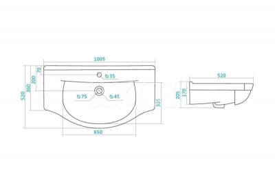 Комплект мебели для ванной Style Line Ирис 100 белый