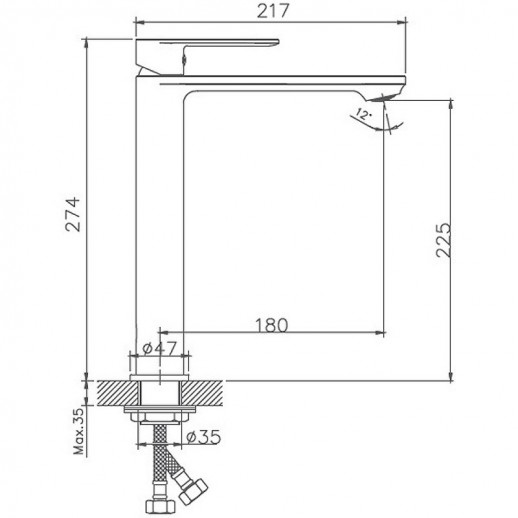 Однорычажный смеситель для раковины Haiba HB11590-7 (латунь) черный